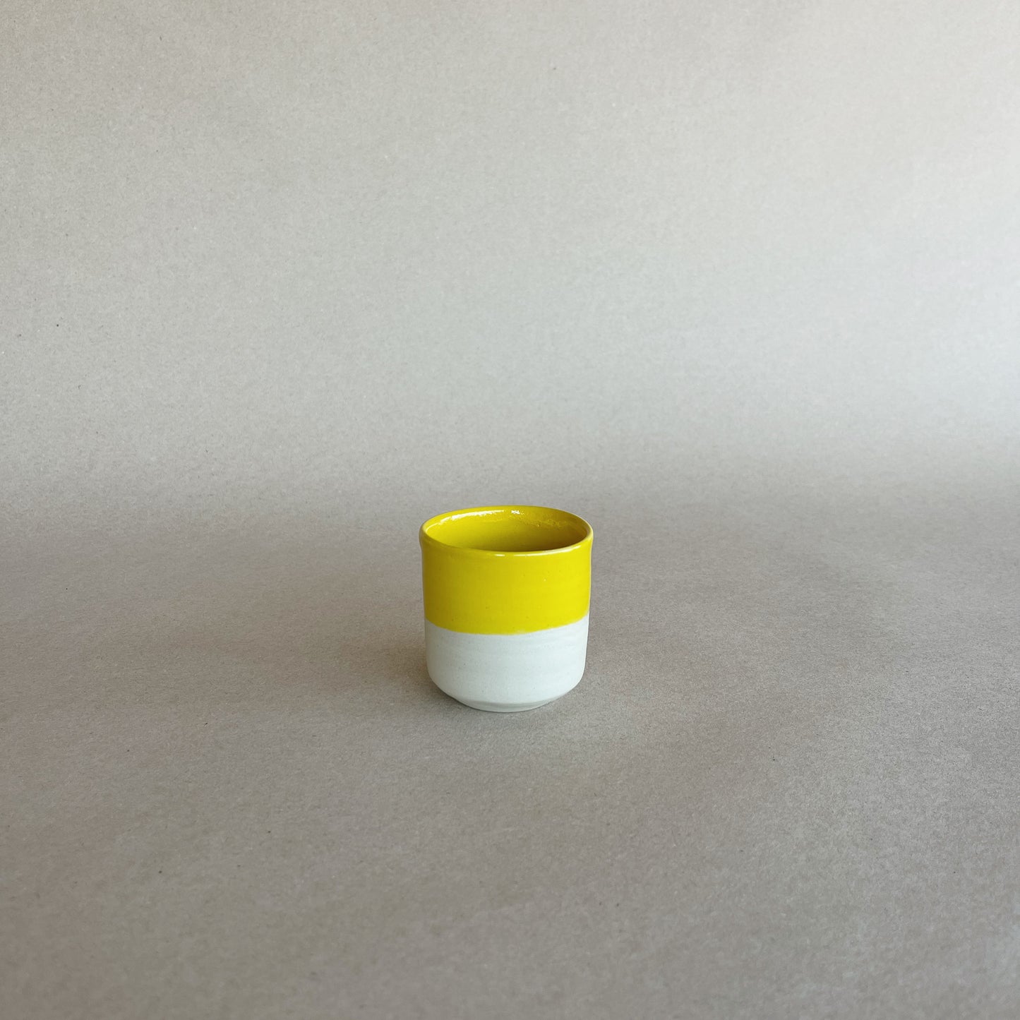 handmade ceramic espresso cup yellow