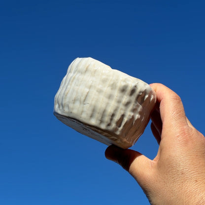 Beautiful finished cup from our one-day ceramic workshop.