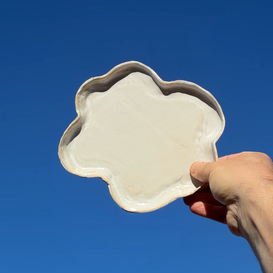 Handbuilt pottery dish created by students in Mallorca.
