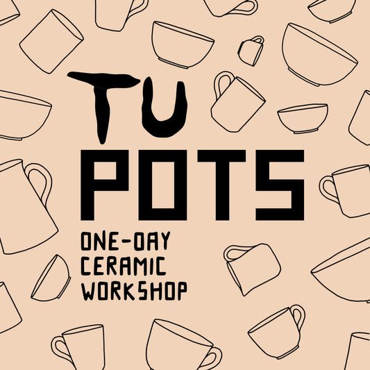 Minimalist graphic cover for the One-Day Ceramic Workshop in Mallorca by Pòrtol Pots. All levels welcome, gift vouchers available.